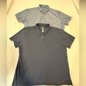 St Johns Bay blue polo shirt buttonfront top lot men’s xl